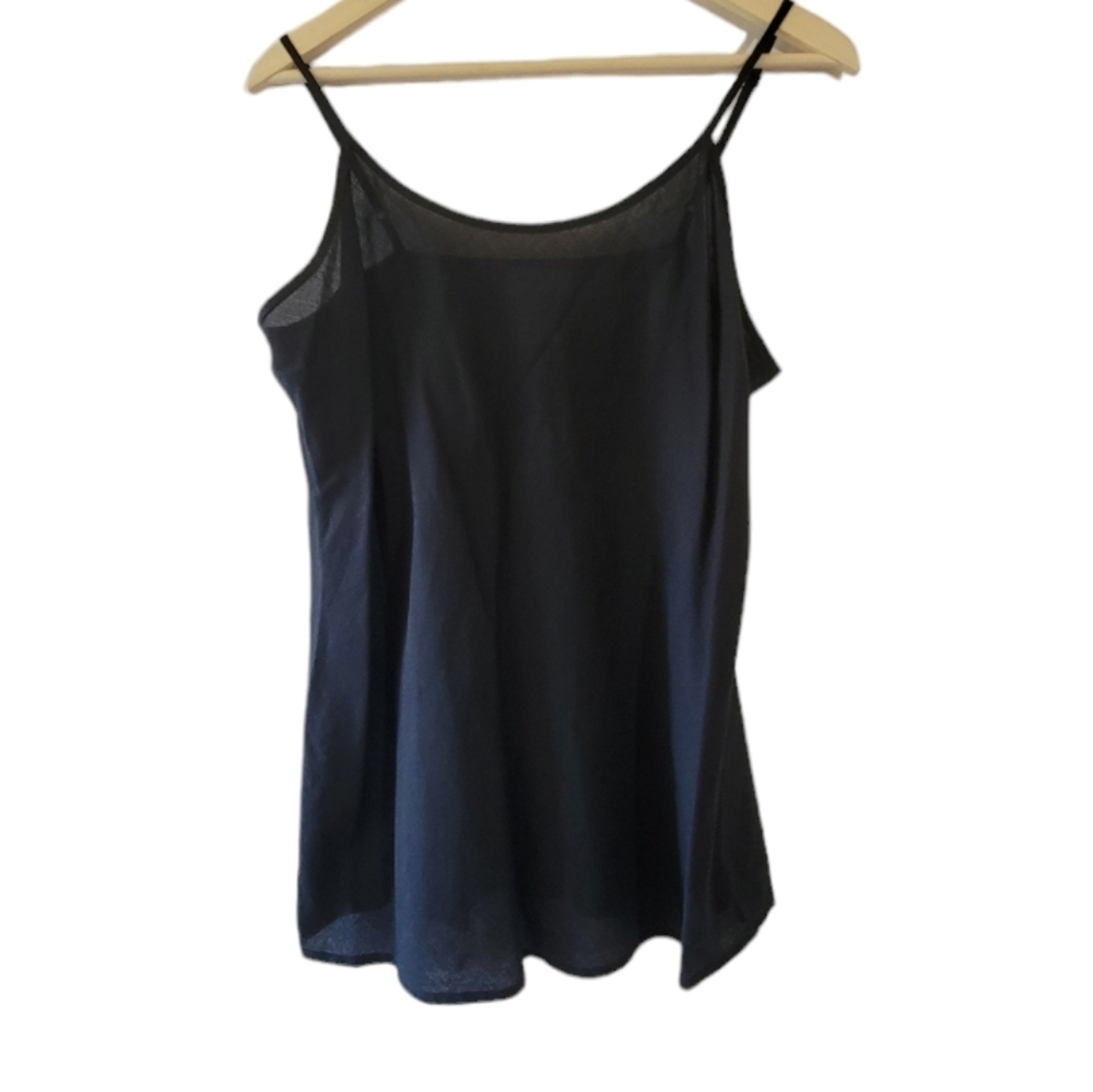 Soft Surroundings Women's Black Cami Tank Top Sz PL Cotton Adjustable Strap